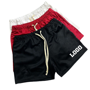 Shorts de sport en gros pour hommes, personnalisables avec logo, en coton élastique avec poches, pour musculation et entraînement - Product Image 2