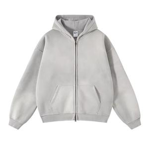 <b>Pink</b> Unisex Oversized Zip-Up Hooded <b>Sweatshirt</b> Eco-Friendly 100% Cotton Fleece Casual Winter Wear Regular Fit Long Sleeve - Product Image 2