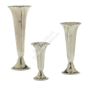 Handmade Coastal Modern Iron Rust Resistant Silver Gold Pillar Flower Vase High Quality Lightweight Wide Mouth Wedding Easter - Product Image 4