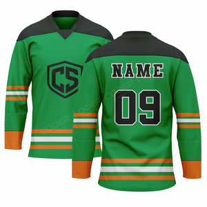 Maillot de Hockey sur Glace Unisexe CODER SPORTS en Twill, Col en V, Manches Longues Sublimées, Polyester Anti-Transpiration - Product Image 6