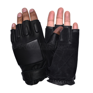 Guantes Tácticos de Medio Dedo al por Mayor, Guantes de Caza Negros con Nudillos Acolchados para Uso en Exteriores, Guantes Tácticos de Cuero Personalizados OEM - Product Image 1