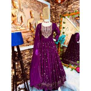 Chikankari vestido con Dupatta hermoso vestido de fiesta vestido de noche - Product Image 6