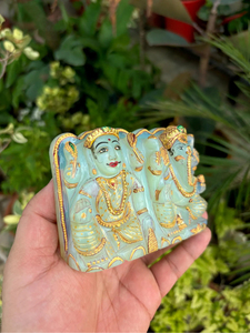 Estatua de Lakshmi Ganesha Tallada a Mano en Opalita |   Ídolo del Dios Hindú |   Decoración de Templo para el Hogar con Cristales |   Regalo Espiritual - Product Image 4