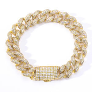 Collar de Cadena Cubana de Plata 925 Chapado en Oro Rosa para Mujer con Cristales de Imitación, Gargantilla de Lujo para Uso Diario - Product Image 2