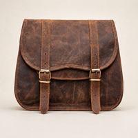 Sacoche latérale vintage en cuir marron pour moto, sacoche à outils, sacoche de rangement avec sangles à boucles pour le tourisme à moto