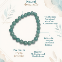 Bracelet extensible en perles de cristal d'amazonite naturelle de 8 mm, style classique pour femmes, certifié par une tierce partie, vente en gros