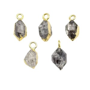 Pendentif en quartz diamant Herkimer naturel, plaqué or, collier en pierre brute, bijoux pour femmes - Product Image 4