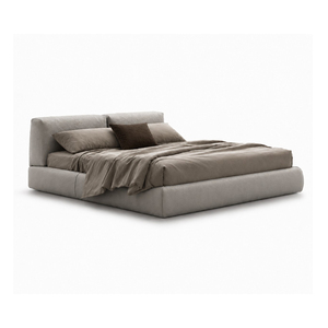 Luxury Modern Upholstered Platform <b>Bed</b> <b>King</b> Size | Italian Minimalist Soft <b>Bed</b> <b>Frame</b> | Contemporary Designer Bedroom Furniture - Product Image 2