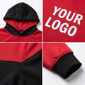 Sweat-shirt à capuche pour homme, rouge et noir, avec logo imprimé sur le devant, coupe classique, décontracté, pour l'automne - Product Image 6