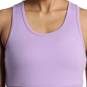 Ensemble soutien-gorge de sport sans couture pour femme, violet, col en V, dos nageur, tenue de yoga et de sport, soutien moyen, leggings taille haute, couleur unie, extensible - Product Image 6