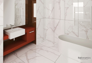 Carreaux de porcelaine solide Ital Ceramics |   Carreaux de sol et de mur en marbre Statuario, esthétique luxueuse pour chambre à coucher et autres pièces - Product Image 6