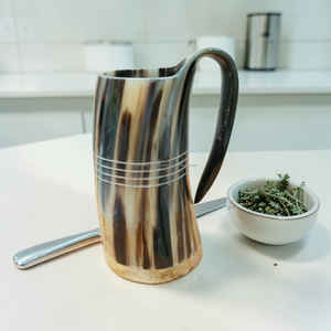 Elegante Jarra Vikinga Extra Grande, Pulida, con Base de Madera, Ecológica, a Prueba de Fugas, para Camping, Empacada en Cartón - Product Image 3