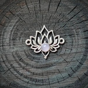 Connecteurs Breloques en Pierre de Lune Bleue Naturelle de Qualité Supérieure, Plaqué Or Laiton, Forme Fleur, pour la Confection de Bijoux de Mariage et de Fête pour Femmes - Product Image 4