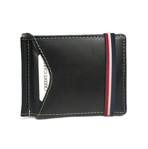 Custom Brand Logo Packing Simple Minimalistic Leather Men Money Clip Card <b>Wallets</b> <b>Holders</b> Purse Mini RFID Bulk Polyester Compact - Product Image 1