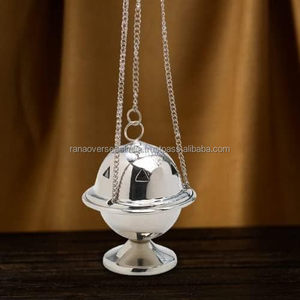 Premium Nickel-Plated Brass Eco-Friendly Durable Simple Modern Indian Incense Holder 3 Inch Censer Charcoal Aromatherapy 100% - Product Image 3