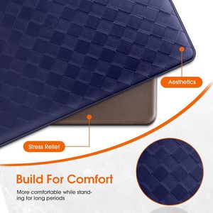 2pcs Kitchen Rugs Anti-Fatigue Cushioned Kitchen Mats Non-Slip Standing <b>Desk</b> Mat Waterproof Kitchen Flooring - Product Image 1