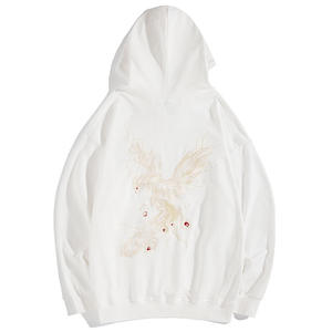 Sudadera con Capucha Bordada de Algodón Grueso Sólido para Hombre, Diseño Gráfico Personalizado, Holgada, de Secado Rápido, para Otoño, Venta al por Mayor - Product Image 2