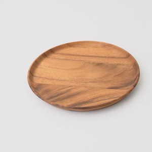 Assiette de service ronde en bois poli fait main, style Wabi Sabi, en bois massif, écologique, pour la décoration de table, objet décoratif, en stock - Product Image 1