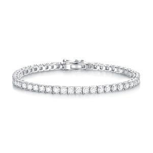 Pulsera de tenis con diamantes redondos brillantes de 0.5 quilates en oro rosa, diseño de línea flexible personalizado, con fuego y centelleo excepcionales. - Product Image 3