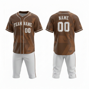 Ensemble d'uniformes de baseball personnalisés, maillot à manches courtes et pantalon imprimés par transfert thermique, polyester respirant, vêtements d'entraînement et de match pour équipe - Product Image 2