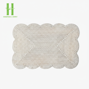 Handcrafted Bamboo Bohemian Eco-Friendly Round Flower Placemat Charger <b>Plates</b> <b>Wall</b> Decoration Made in Vietnam - Product Image 1