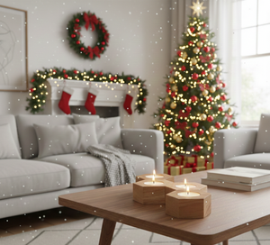 Porte-bougies hexagonaux modulaires en bois naturel faits à la main pour la décoration de la maison - Anniversaire, Saint-Valentin, Mariage, Thanksgiving - Product Image 3