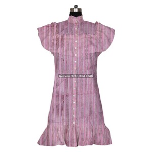 Vestido de Moda con Estampado de Bloques Estilo Bohemio Gitano de Algodón para Mujer, Novedad de Fábrica India 2026, Vestido de Noche para Mujer - Product Image 6