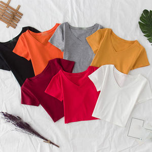 Camiseta Corta para Mujer, Algodón Premium, Ropa Casual, Venta al Por Mayor, Suministro Directo de Fábrica - Product Image 1