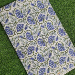 Tela de Algodón Estampada a Mano con Diseño Mugal Butta, Transpirable, Ligera y Ecológica para Confección de Vestidos de Mujer - Product Image 6