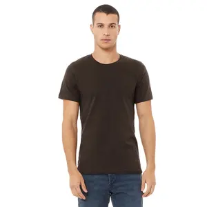 BELLA + CANVAS 3001 - Camiseta masculina Jersey Brown estampada 100% algodão em branco camiseta respirável