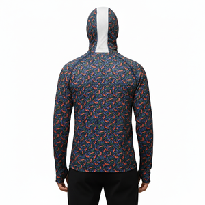 Camisa de pesca de manga larga para hombre con estampado de chile, de secado rápido, UPF 50, para exteriores, 100% poliéster, transpirable, de secado rápido, para pescar - Product Image 3