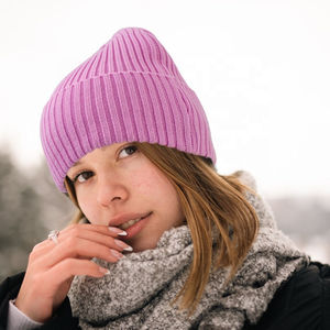 หมวกบีนนี่ไหมพรมคุณภาพสูงสำหรับผู้ชาย แบบคลาสสิค ขอบยางยืด  ปักโลโก้ตามสั่งได้ - Product Image 4