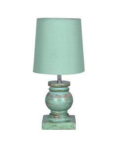 <b>Green</b> Distressed Wood <b>Table</b> Lamp Jute Dome Shade Rustic Trophy Base Farmhouse <b>Bedside</b> Night Light Round Indoor - Product Image 1