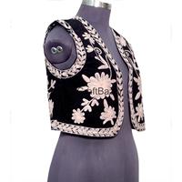 Veste en coton 100% imprimée de motifs floraux Cotrise pour femmes A2ZCraftBazar, style vintage d'automne, respirante, avec logo au dos, manches courtes, col rond