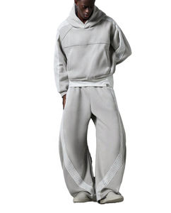 Hot Selling tracksuits Custom Logo Men's Solid Casual Spring Autumn Oversized Pullover Hoodie & Baggy Sweatpants Tracksuit <b>Sets</b> - Product Image 2