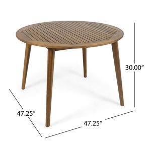 Tavolo da Pranzo in Legno di Acacia Semplice ed Elegante per Intrattenimento all'Aperto - Product Image 6