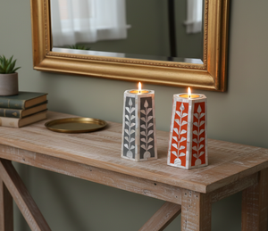 Supports de bougies arabes en nacre incrustée – Porte-bougies hexagonaux en mosaïque de nacre avec bordure en laiton doré, décoration de luxe pour la maison, vente en gros - Product Image 2