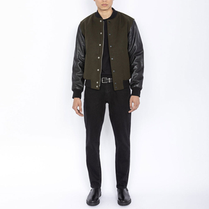 Custom <b>Men's</b> Wool letterman Real Varsity <b>Jacket</b> breathable Black and <b>white</b> Color Varsity <b>jackets</b> for <b>men</b> Breathable Custom - Product Image 1