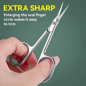 1 pièce Ciseaux à cuticules à lame courbée en acier inoxydable ambidextres, coupe-ongles pour l'élimination des peaux mortes, outil de manucure sans parfum - Product Image 6