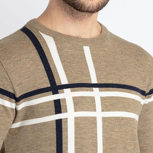 Pull en tricot uni pour homme, manches régulières, col à un bouton, vêtements décontractés d'automne - Product Image 2