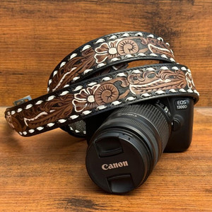 Correa de hombro de cámara ajustable de 4cm de ancho de cuero mecanizado a mano de alto rendimiento correa de cámara de cuello de cuero de vaquero para DSLR y SLR - Product Image 2