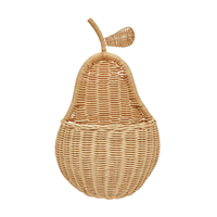 Keranjang Gantung Dinding Rotan Anyaman Tangan Grosir untuk Kamar Anak, Elegan, Multifungsi, Ukuran Dapat Disesuaikan, Pot Tanaman Bunga untuk Rumah