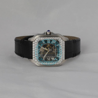 Montre de luxe à quartz, boîtier carré en alliage, acier inoxydable, verre saphir, 41 mm, étanche 10 bars, mouvement ETA, fermoir à boucle