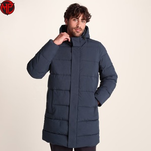 Chaqueta de Invierno Larga para Hombre, Tipo Parka, con Capucha, Aislada, Impermeable, Resistente al Viento, para Actividades al Aire Libre, Chaqueta de Fútbol - Product Image 1