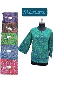 Blusa Túnica Bohemia con Estampado Paisley para Mujer, Cuello en V, Manga Tres Cuartos, Corte Holgado, Estilo Casual, Tallas M, L, XL, XXL, Venta al Por Mayor en Línea - Product Image 1