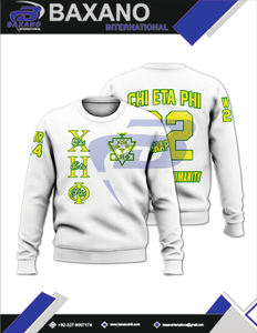 Sudadera Griega de la Hermandad Chi Eta Phi, Cuello Redondo Blanco con Diseño de Escudo de 1932 y Detalles Amarillos, Sudadera con Letras Griegas CEP - Product Image 4