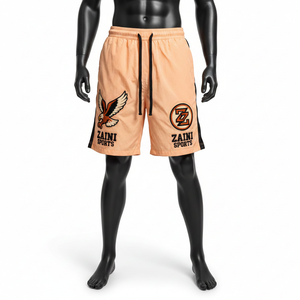 Shorts coupe-vent pour homme en tissu polyester tissé de qualité supérieure, respirant, avec empiècements latéraux, logo brodé personnalisé, séchage rapide - Product Image 1