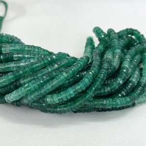 Cuentas facetadas de ónix verde natural de 6 mm y 7 mm, cuentas Heishi tipo neumático, cuentas de piedras preciosas certificadas por terceros, para hacer joyería DIY. - Product Image 3