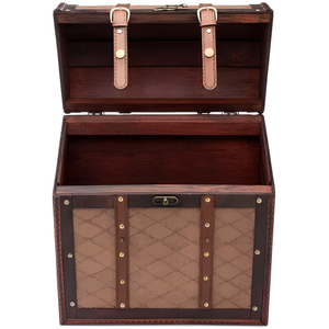 Handmade Wooden Record Carrying Case, Vintage Retro Style <b>Storage</b> Box for 30+ Vinyl Records, Real Wood & Leather - Product Image 1