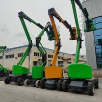 Nouvelle Plateforme de Travail Aérienne Remorquable avec Nacelle et Grue Hydraulique, Portance 230 kg, Hauteur de Levage 14,2 m